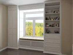 Дизайн вокруг окна в спальне