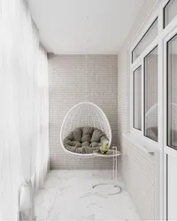 Loggia design with hanging chair