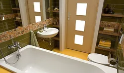 Дизайн ванной с раковиной справа