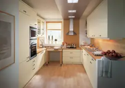 U-shaped kitchen design with boiler