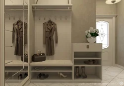 Hanger and shoe rack in the hallway design