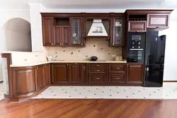 Прямые кухни деревянные фото