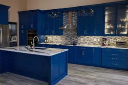 Kitchen for blue wallpaper photo