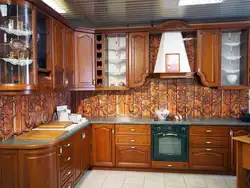 Wooden panels for kitchen photo