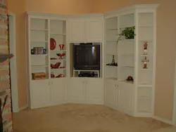 Living room with corner cabinet photo