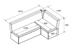 Photo sizes of sofas for the kitchen