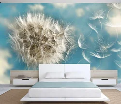 Wallpaper for bedroom dandelions photo