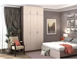 Brown wardrobe in the bedroom photo