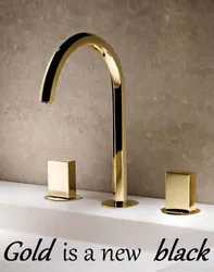 Golden bathroom faucets photo