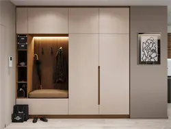 Three-door wardrobe for hallway photo