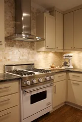 Beige stove for kitchen photo
