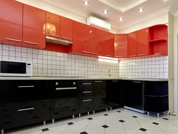 Photo of kitchen top red bottom