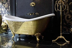 Black and gold bathtub photo