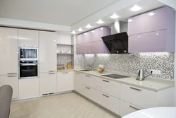 Gray beige kitchen photo corner