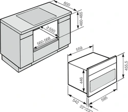 Oven dimensions for the kitchen photo