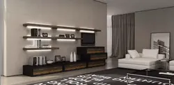 Подсветка шкафов в гостиной фото