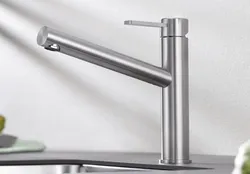 Stainless steel kitchen faucet photo