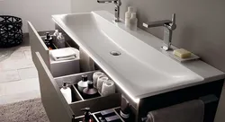 Длинная раковина в ванной фото