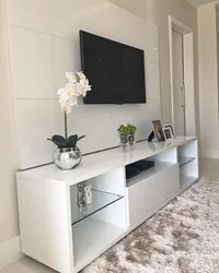 Hanging console in the living room photo