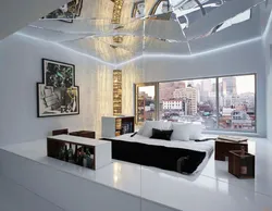 Bedroom with mirrored ceiling photo