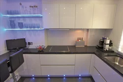 Hanging kitchen with lighting photo