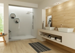 Bathroom with 3 walls photo