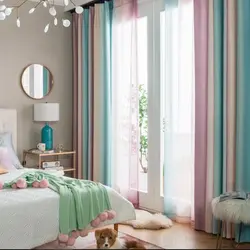 Pastel curtains for the bedroom photo