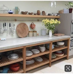 Кухни мебель с полками фото