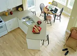 Ламинат в маленькой кухне фото