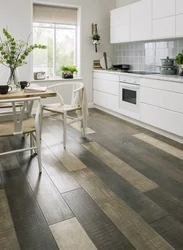 Laminate flooring in a small kitchen photo