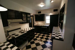 Кухни с шахматным полом фото