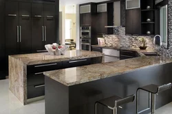 Kitchens with black granite photo