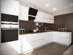 Black and white brown kitchen photo