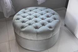 Round ottomans for the hallway photo