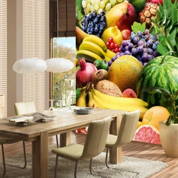 Wallpaper for kitchen photo fruit