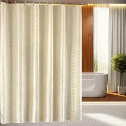 Polyester curtains for bathroom photo