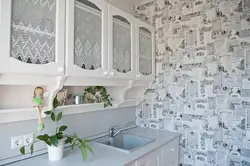 Photo of how to glue wallpaper in kitchens