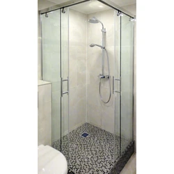 Bathtub shower cabins without tray photo