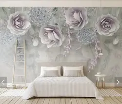 Bedroom Design Photo Flower Wallpaper