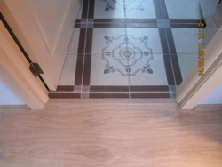 Tiles from bathtub to hallway photo