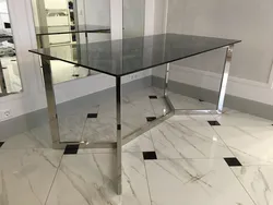 Kitchen made of glass and metal photo