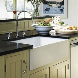 Kitchen sinks with apron photo