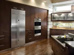 Высокие шкафы для кухни фото интерьера
