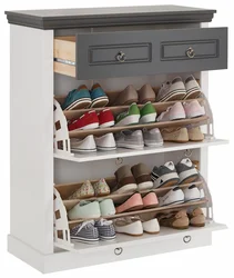 Shoe rack as a chest of drawers in the hallway photo