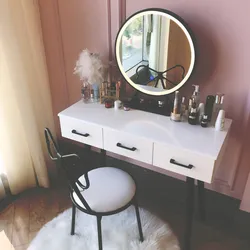 Makeup mirror in the bedroom photo