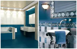 Blue bathroom tiles photo