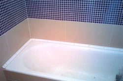 Photo of tile bathtub rim