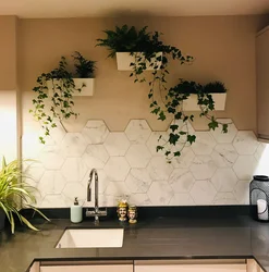 Wallpaper Instead Of Tiles In The Kitchen Photo