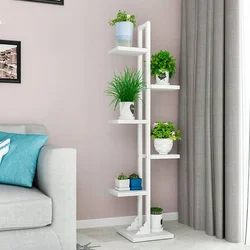 Flower shelves in the living room photo