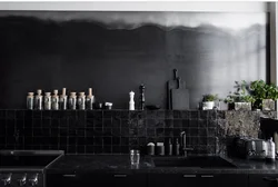 Photo on a black background for the kitchen